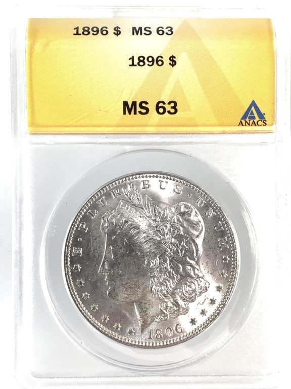 1896 Morgan Dollar ANACS MS63: See pictures