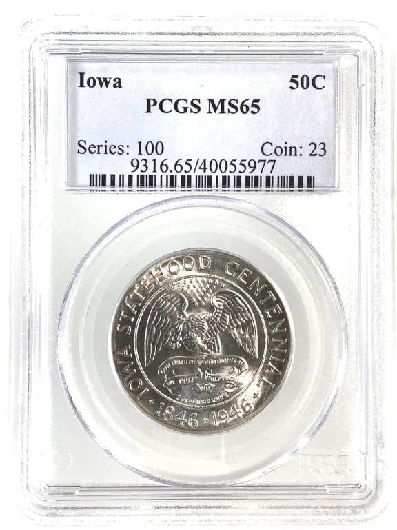 1946 Iowa Commem Half PCGS MS65: See pictures