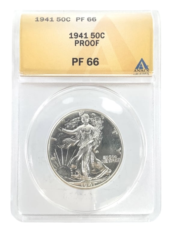 1941 PROOF WL Half Dollar ANACS PR66: Very Nice Coin