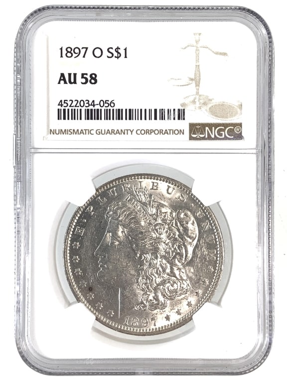 1897 O Morgan Dollar NGC AU58: See pictures