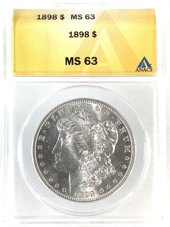 1898 Morgan Dollar ANACS MS63: See pictures