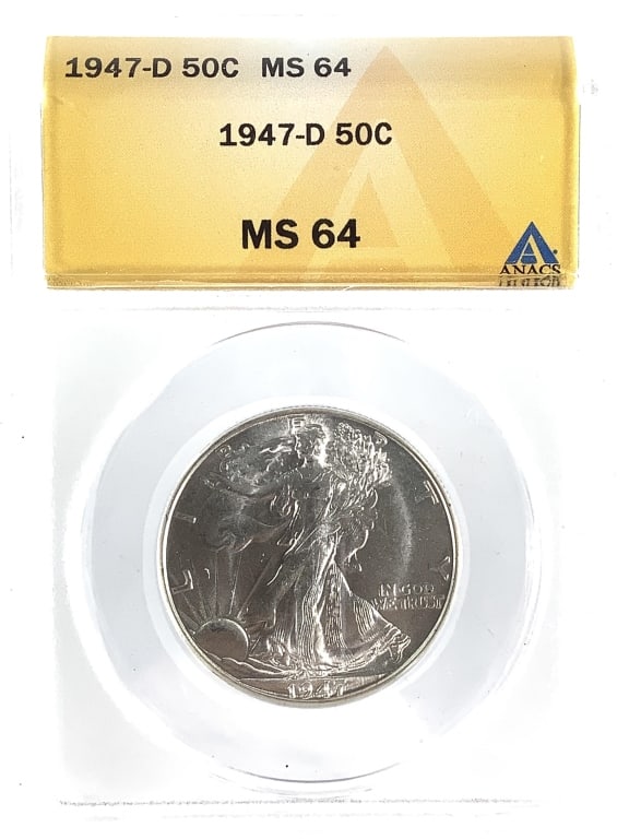 1947 D WL Half Dollar ANACS MS64: See pictures