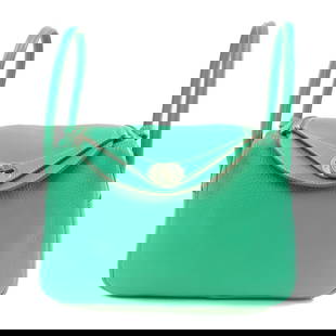 HERMES Clemence Leather Lindy 26 Silver Hand-ground Shoulder Bag Bag Green 2wayShoulder Bag Green: Item Name: HERMES Clemence Leather Lindy 26 Silver Hand-ground Shoulder Bag Bag Green 2wayShoulder Bag Green Green Taurillon Clem Brand: HERMES Model No.: 073428CK Size: x W:26cmH:18cm x D:13cm(W:10.2