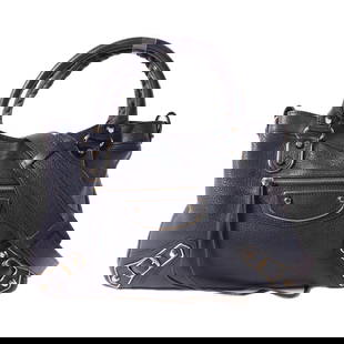 BALENCIAGA Leather City silver hand-turned shoulder and back bag deep blue 2wayShoulder Bag Navy: Item Name: BALENCIAGA Leather City silver hand-turned shoulder and back bag deep blue 2wayShoulder Bag Navy Blue leather 590149 Brand: BALENCIAGA Model No.: 590149 Size: x W:33cmH:21cm x D:6cm(W:13.0
