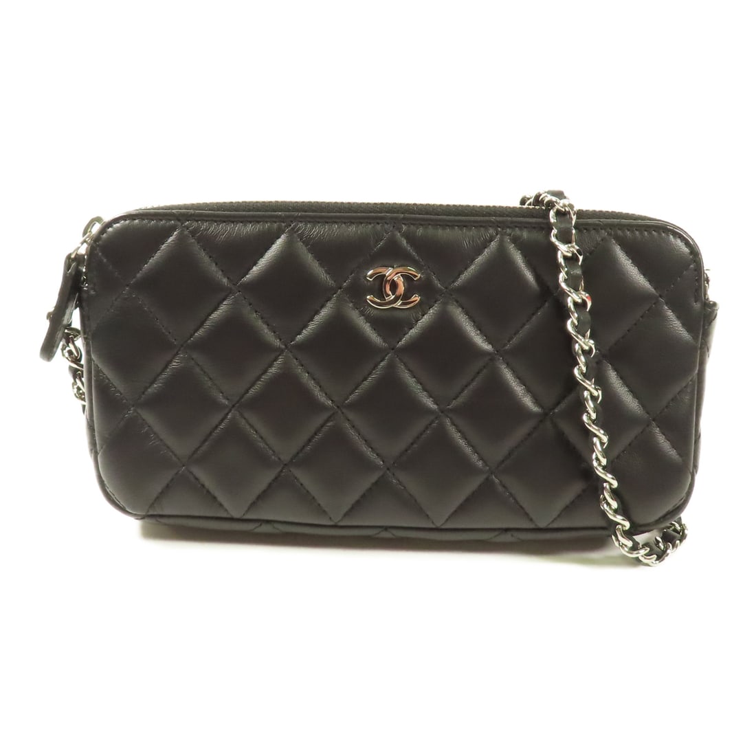 CHANEL Black Black Sheepskin Leather Shoulder Bag Shoulder Bag Lambskin (sheep leather) (1 of 15)