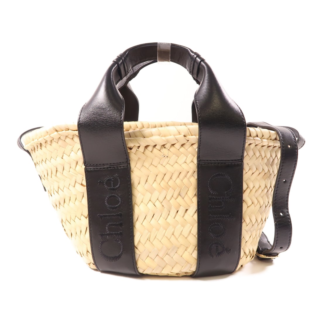 Chloe Sake Coconut/Leather Sense Small Basket Hand-Turned Shoulder Bag 2wayShoulder Bag Beige Black: Item Name: Chloe Sake Coconut/Leather Sense Small Basket Hand-Turned Shoulder Bag 2wayShoulder Bag Beige Black Beige Black leather Brand: Chloe Model No.: 31003196 Size: x W:18-32cmH:16cm x D:14cm(W:7