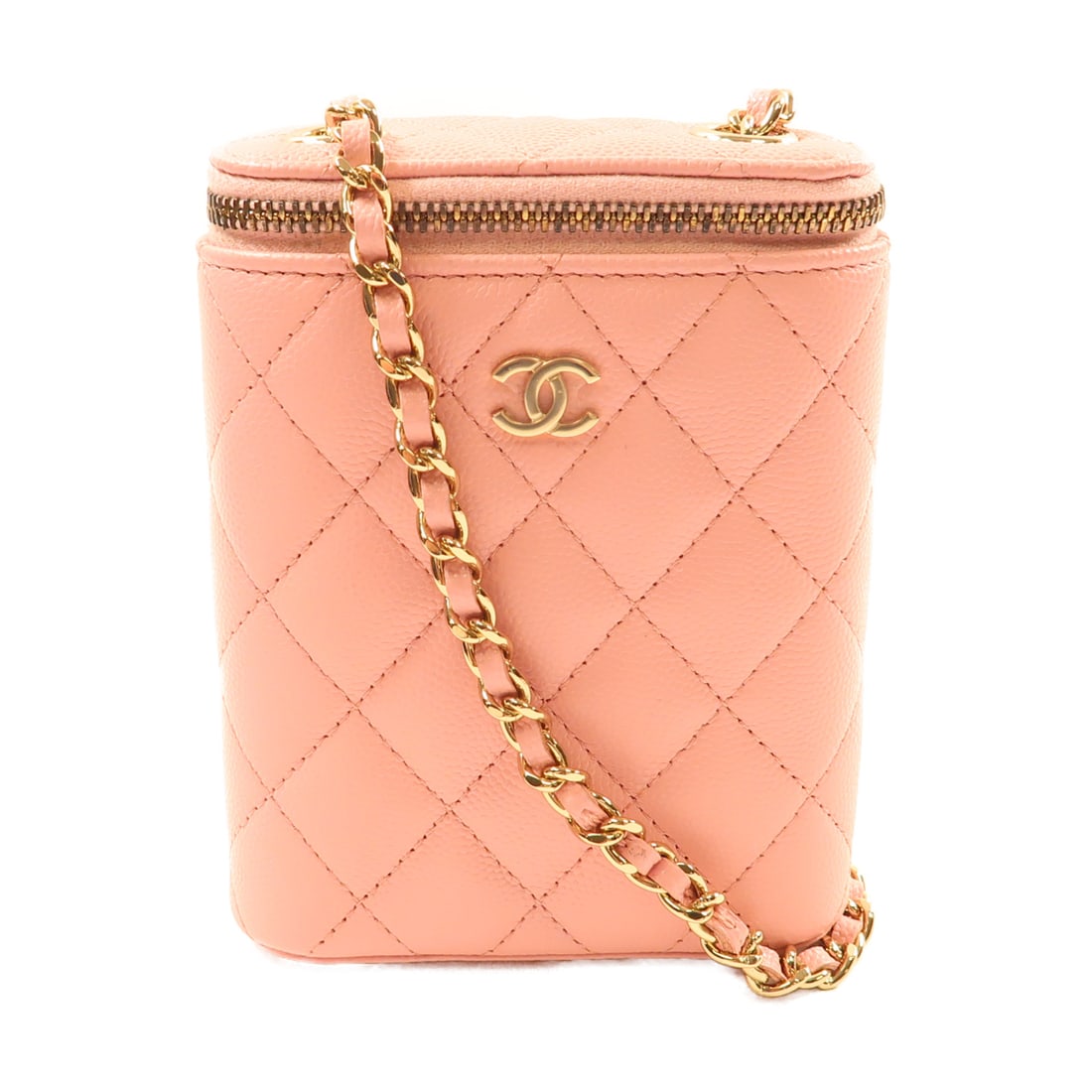 CHANEL Pink Pink Cowhide Leather Chain Shoulder Golden Chain Shoulder Back Bag Shoulder Bag Ca (1 of 15)