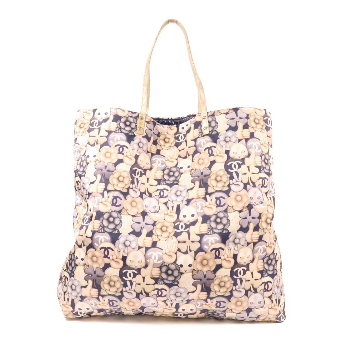 CHANEL Beige Beige/Blue Niryu Tote Bag Handbag Tote Bag Nylon: Item Name: CHANEL Beige Beige/Blue Niryu Tote Bag Handbag Tote Bag Nylon Brand: CHANEL Model No.: Size: x W:53cmH:48cm(W:20.9 inch x H:18.9 inch ) - 45cm-17.7 inch ) Color: Beige Pockets: >Inside/Open