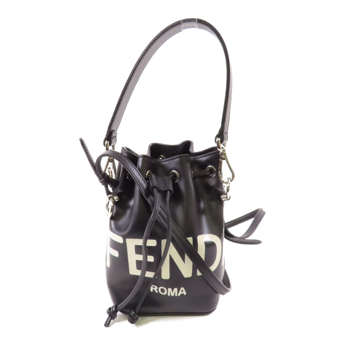FENDI Cowhide Leather Mini Mon Tresor Hand-Handed Shoulder and Back Bag 2wayShoulder Bag Black (1 of 18)