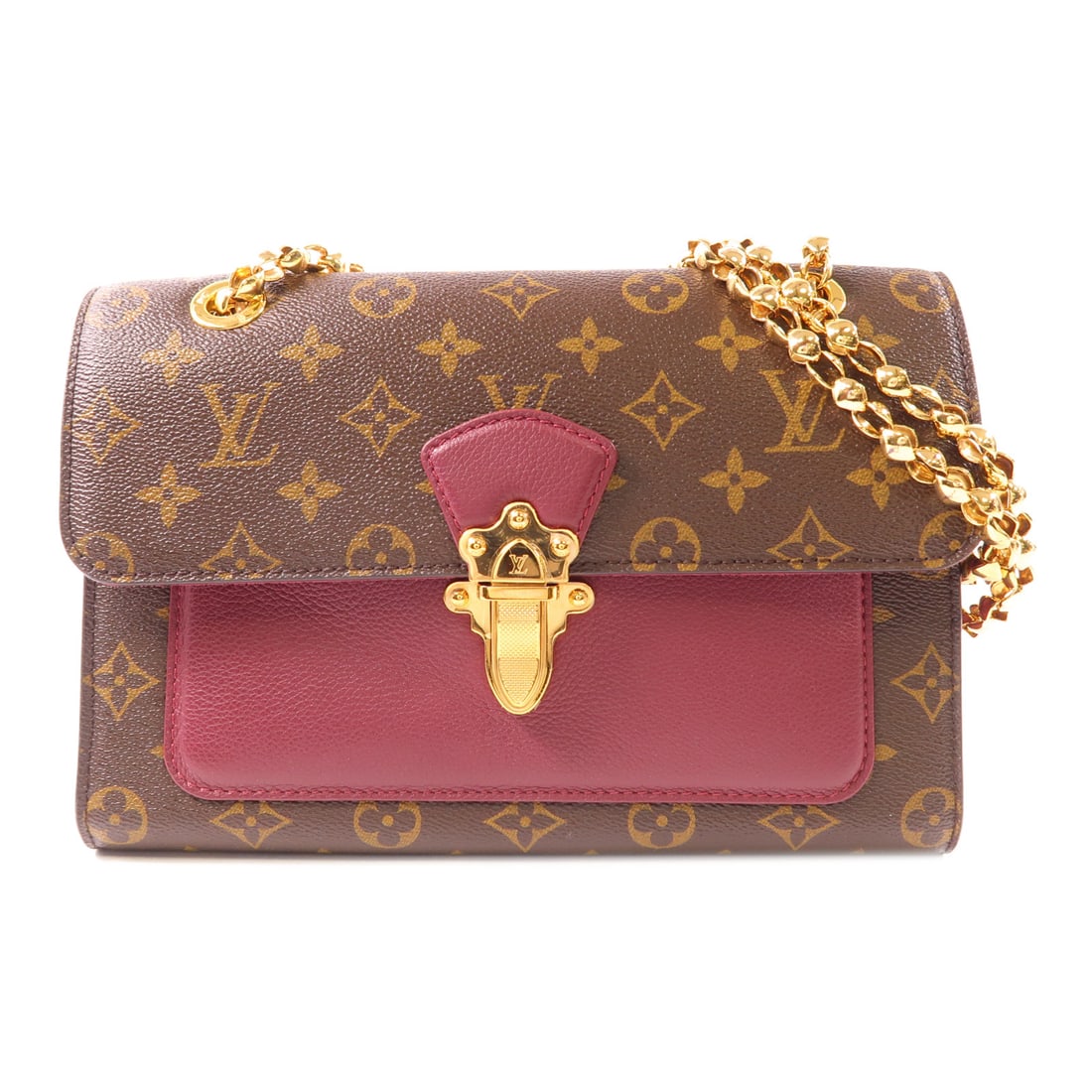 LOUIS VUITTON Monogram Victoire golden cross shoulder bag Brown Red Red Shoulder Bag M41732: Item Name: LOUIS VUITTON Monogram Victoire golden cross shoulder bag Brown Red Red Shoulder Bag M41732 Brand: LOUIS VUITTON Model No.: M41732 Size: x W:26cmH:17.5cm x D:9cm(W:10.2 inch x H:6.9 inch x