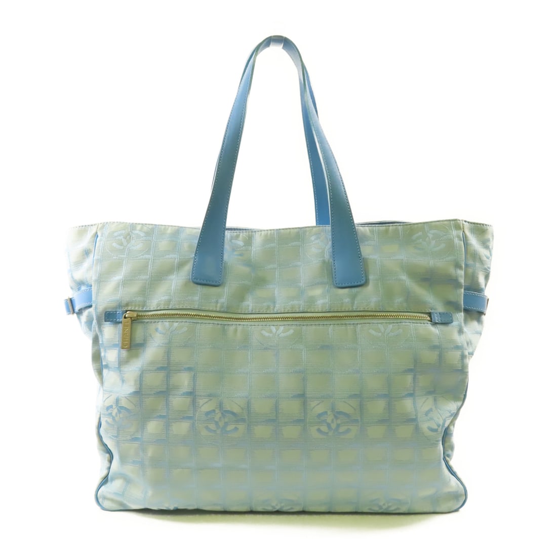 CHANEL Blue Blue Niryu New Travel Line Tote Ginpaku handmade bag Tote Bag Nylon (1 of 19)