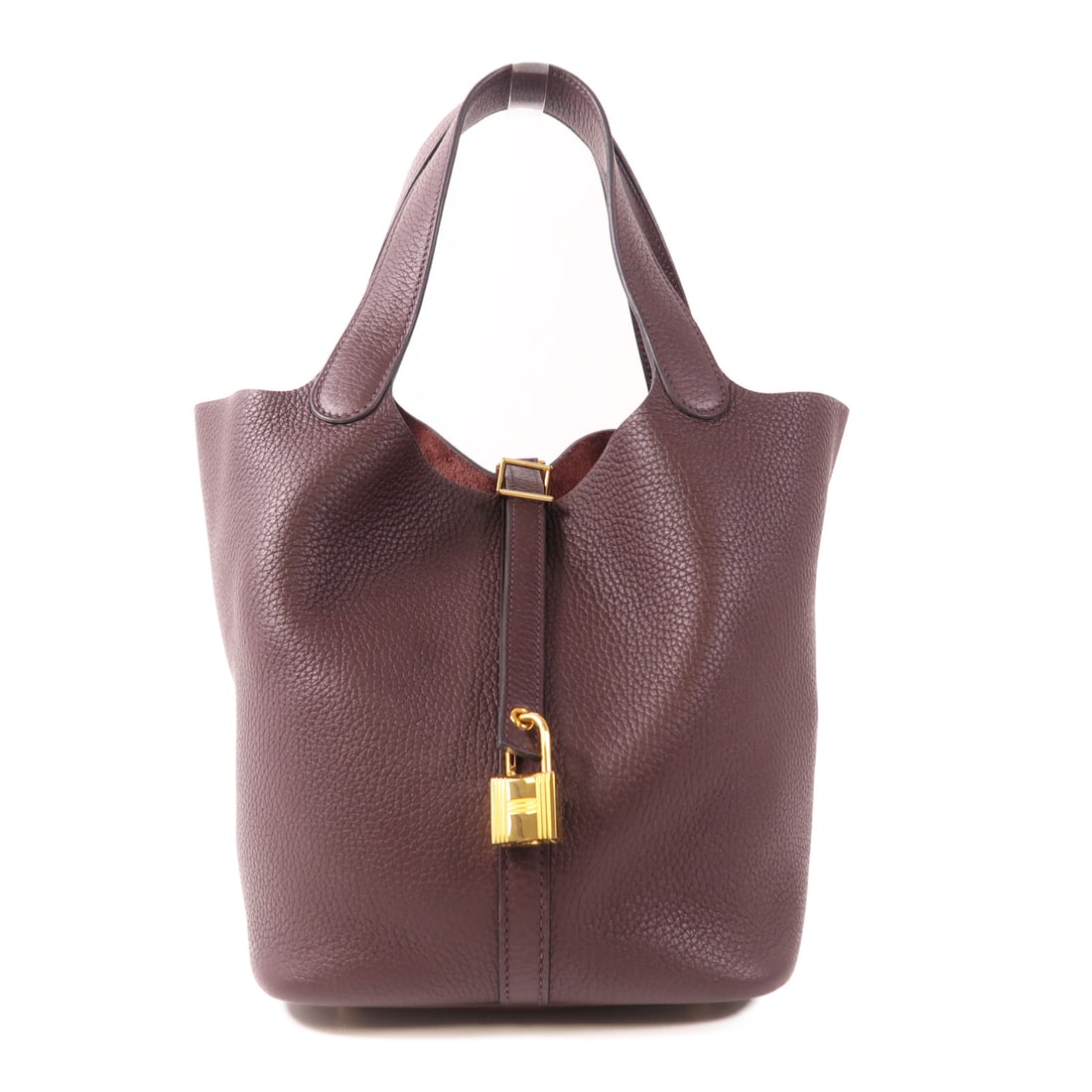 HERMES [Decreased Yue] Clemence leather Picotin MM gold handbag Rouge Sellier Handbag Rouge sellier (1 of 14)