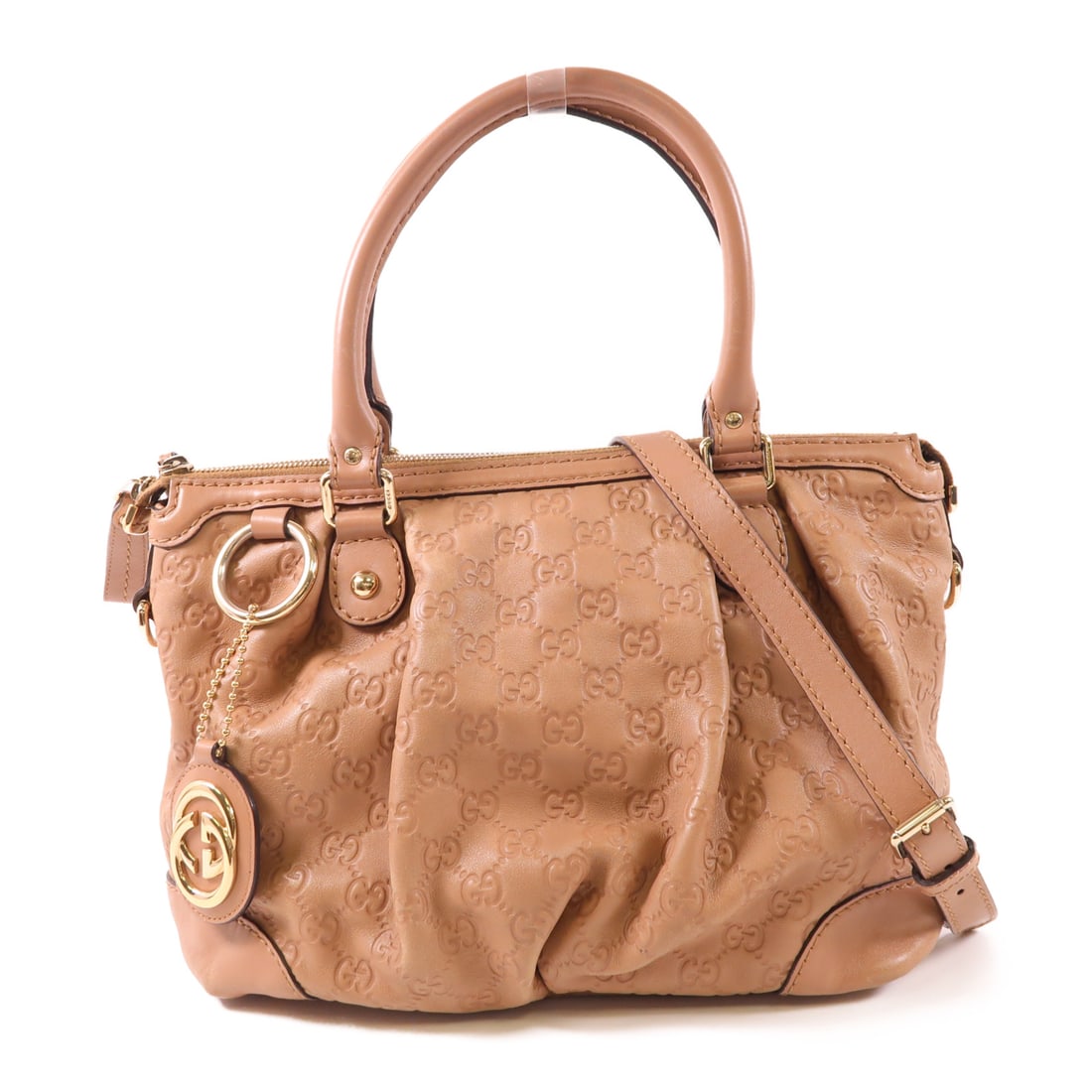 GUCCI Cowhide leather Sukey gold hand-turned shoulder and back bag 2wayShoulder Bag Pink Pink (1 of 20)