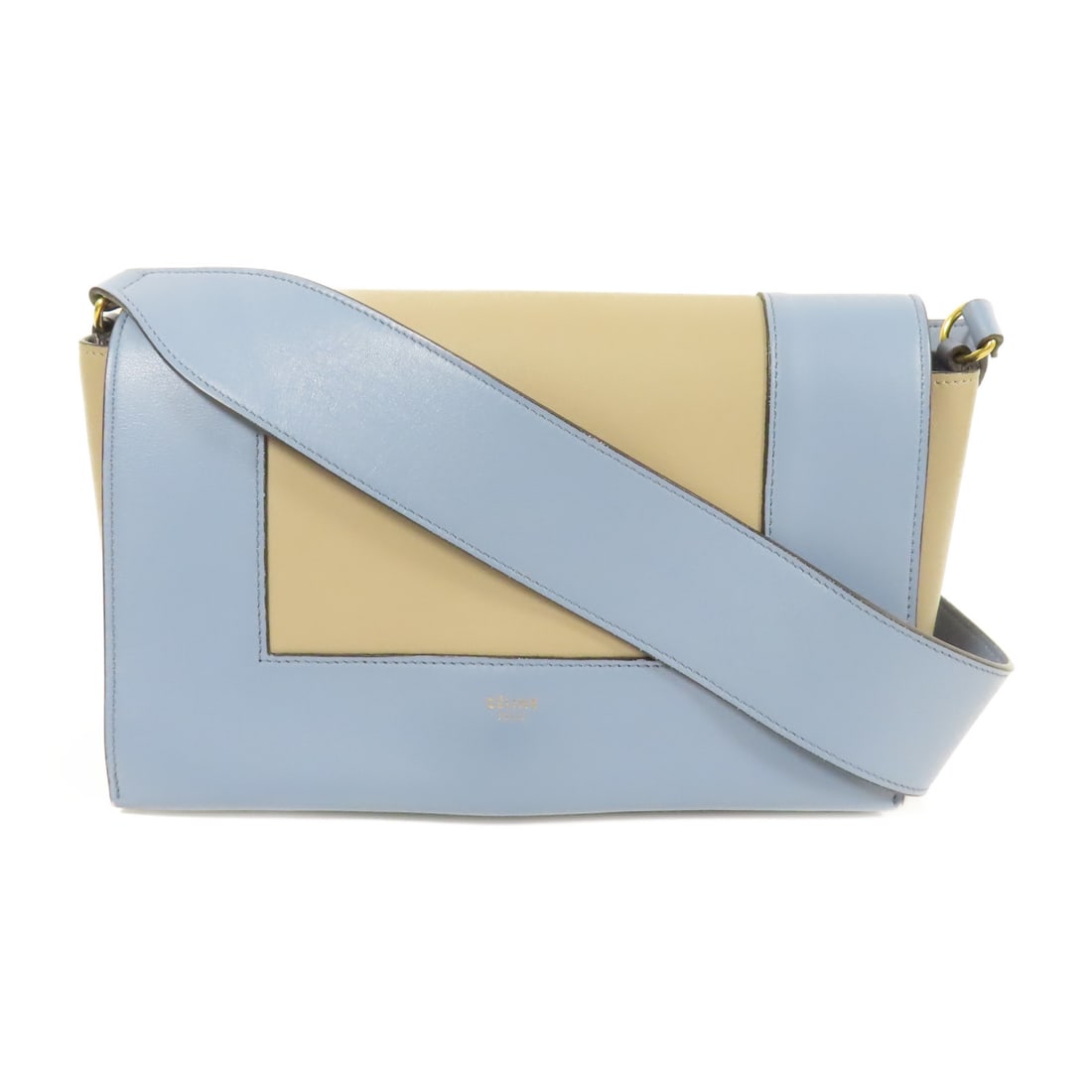 CELINE Cowhide Leather Frame Bag Golden Shoulder Bag Shoulder Bag Blue Beige Blue/Beige Calfskin: Item Name: CELINE Cowhide Leather Frame Bag Golden Shoulder Bag Shoulder Bag Blue Beige Blue/Beige Calfskin (cowhide) 180263AQ0 Brand: CELINE Model No.: 180263AQ0 Size: x W:25cmH:16cm x D:9cm(W:9.8 in