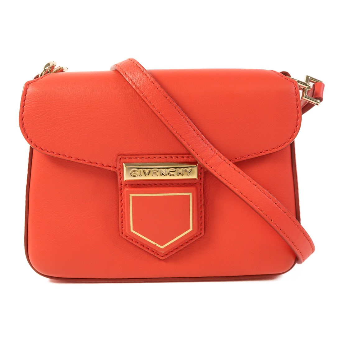 GIVENCHY Cowhide leather Mini Nobile golden shoulder bag Shoulder Bag Red Calfskin (cowhide) (1 of 15)
