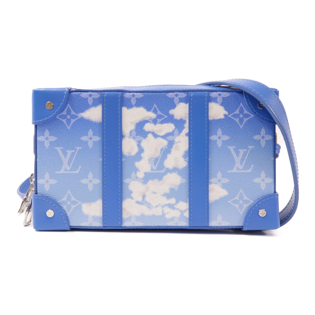 LOUIS VUITTON [Kyaku Yukei] Monogram Clouds Soft Trunk Wallet Ginpaku Shoulder Back Bag Blue White: Item Name: LOUIS VUITTON [Kyaku Yukei] Monogram Clouds Soft Trunk Wallet Ginpaku Shoulder Back Bag Blue White Blue/White Shoulder Brand: LOUIS VUITTON Model No.: M45432 Size: x W:22.5cmH:12.5cm x D:5c