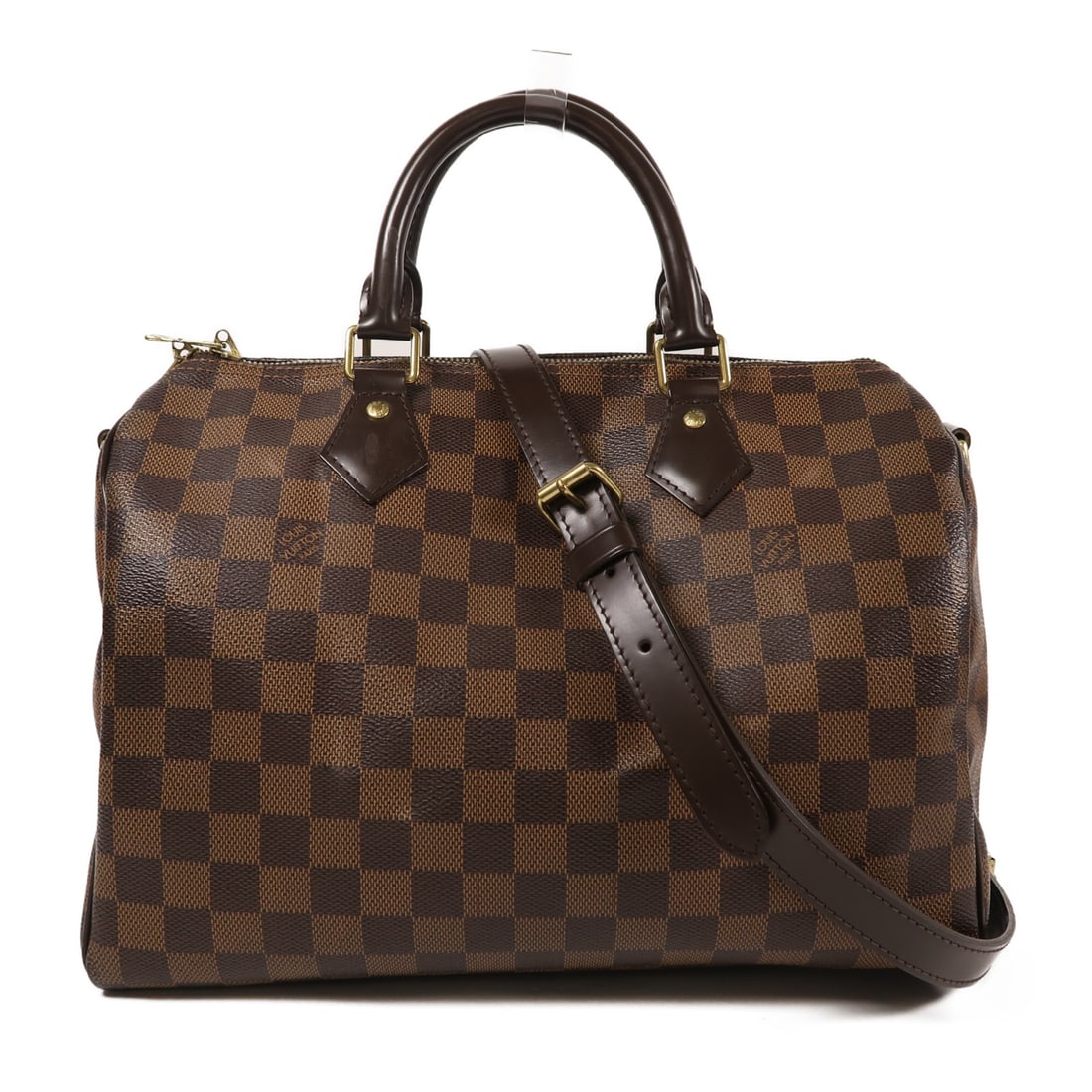 LOUIS VUITTON Damier Speedy Bandouliere 30 Gold Hand-Handed Bags for Shoulders and Backs Ebene (1 of 15)