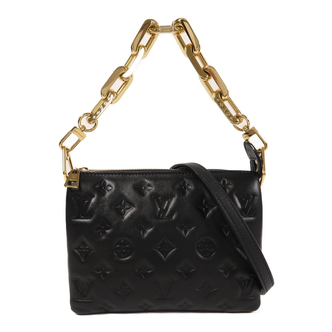 LOUIS VUITTON Monogram Embossed Coussin BB Hand-Handed Bag for Shoulders and Backs Black Blac (1 of 14)
