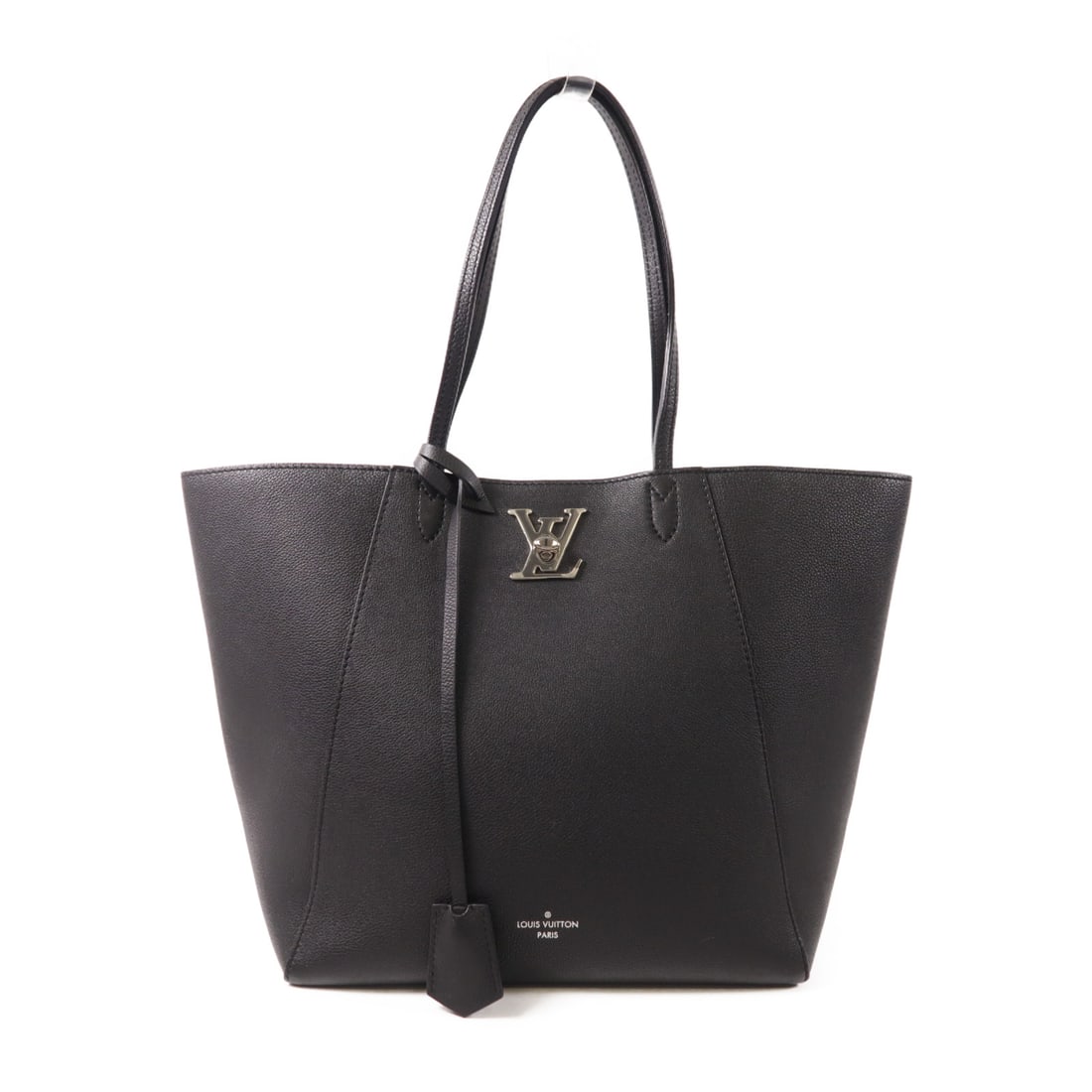 LOUIS VUITTON Cowhide Leather Lockme Cabas Silver Shoulder Back Bag Black Black Black Tote Bag M422: Item Name: LOUIS VUITTON Cowhide Leather Lockme Cabas Silver Shoulder Back Bag Black Black Black Tote Bag M422 Brand: LOUIS VUITTON Model No.: M42291 Size: x W:27cmH:26cm x D:16cm(W:10.6 inch x H:10.2