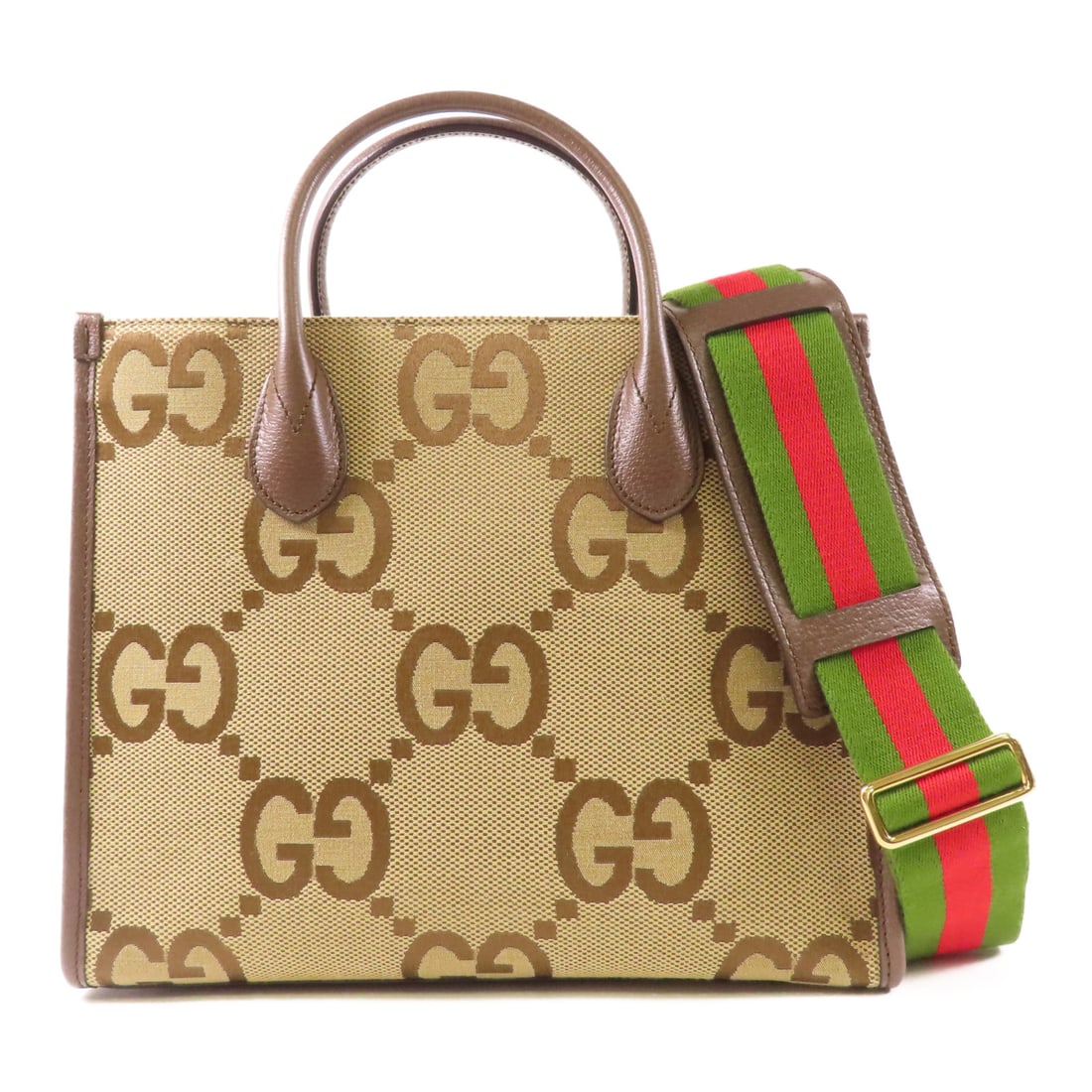 GUCCI Canvas Jumbo GG Tote Bag Hand-Handed Shoulder Bag 2wayShoulder Bag Brown Brown/Beige GG (1 of 12)