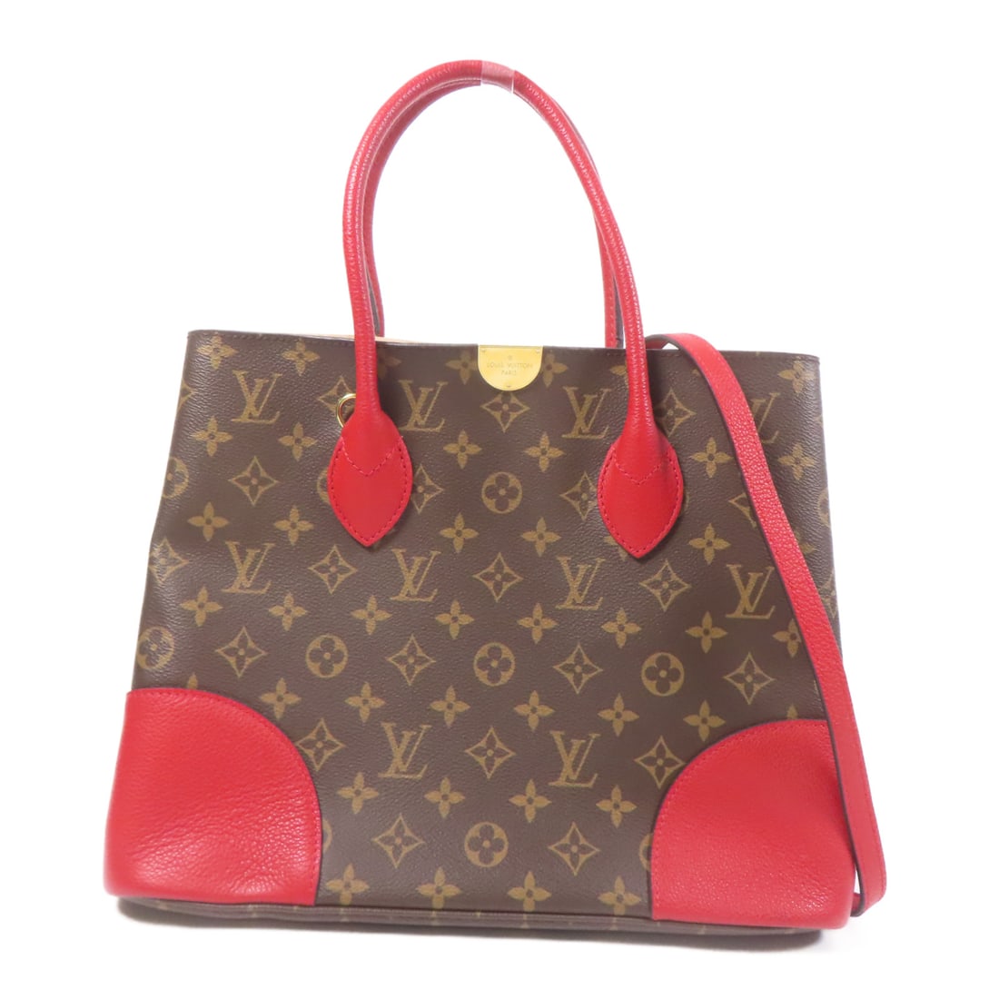LOUIS VUITTON Monogram Flandrin Hand-Handed Bag for Shoulders and Backs Brown Red Brown/Red 2w (1 of 15)