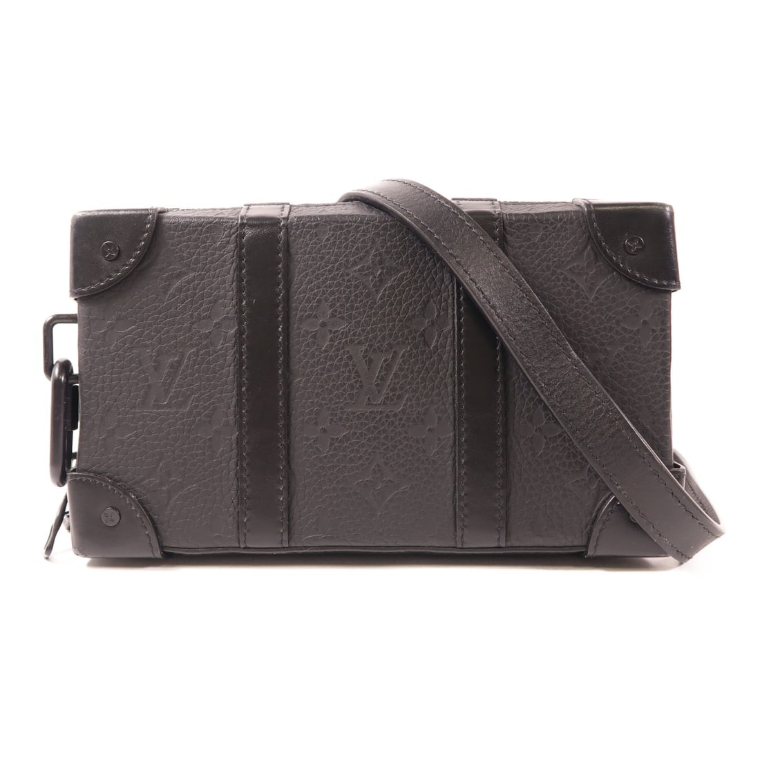 LOUIS VUITTON Monogram Taurillon Soft Trunk Shoulder Bag Black Black Shoulder Bag M80224: Item Name: LOUIS VUITTON Monogram Taurillon Soft Trunk Shoulder Bag Black Black Shoulder Bag M80224 Brand: LOUIS VUITTON Model No.: M80224 Size: x W:22cmH:12.5cm x D:5cm(W:8.7 inch x H:4.9 inch x D:2.