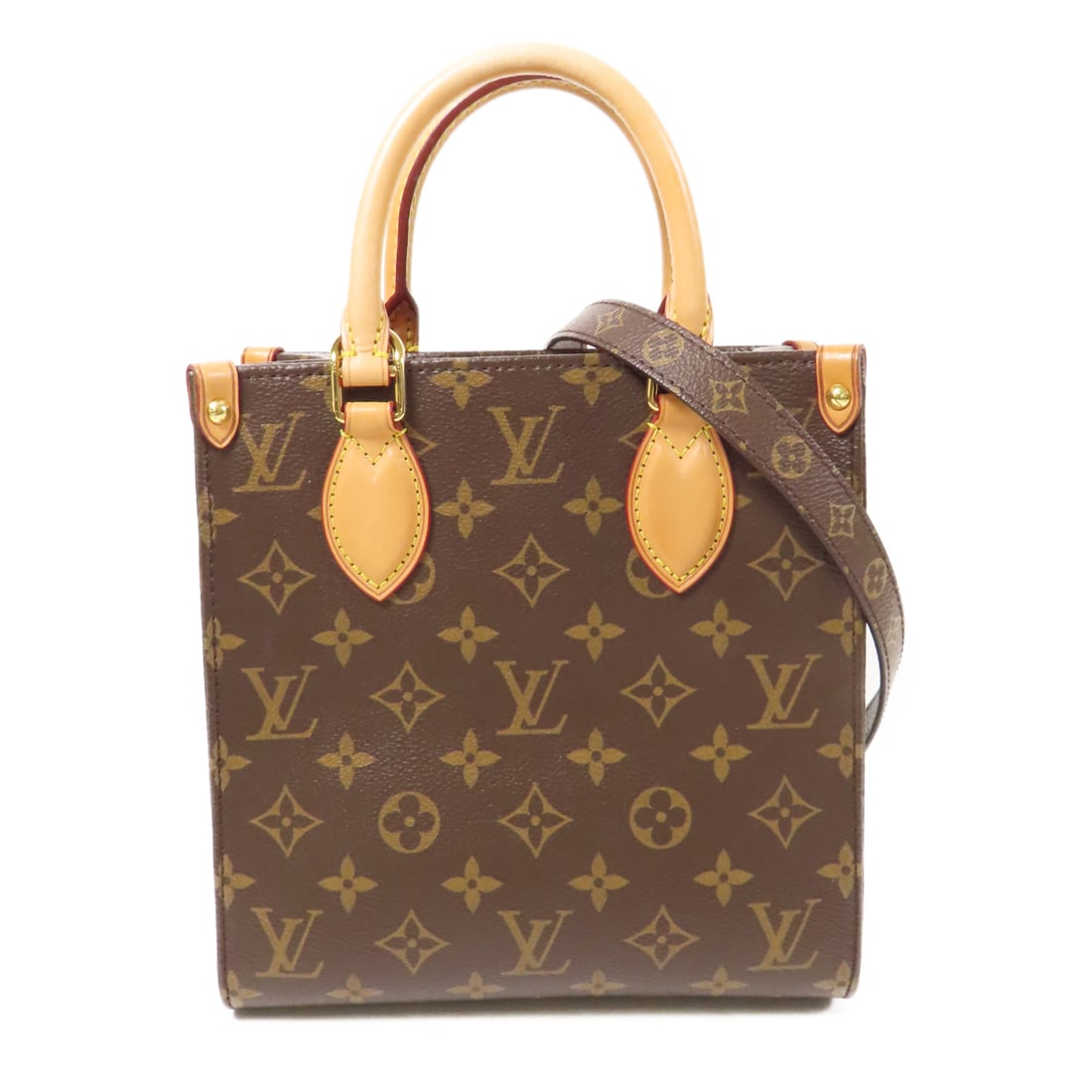 LOUIS VUITTON Monogram Sac Plat BB Hand-Handed Bag for Shoulders and Backs Brown Brown 2waySh (1 of 15)