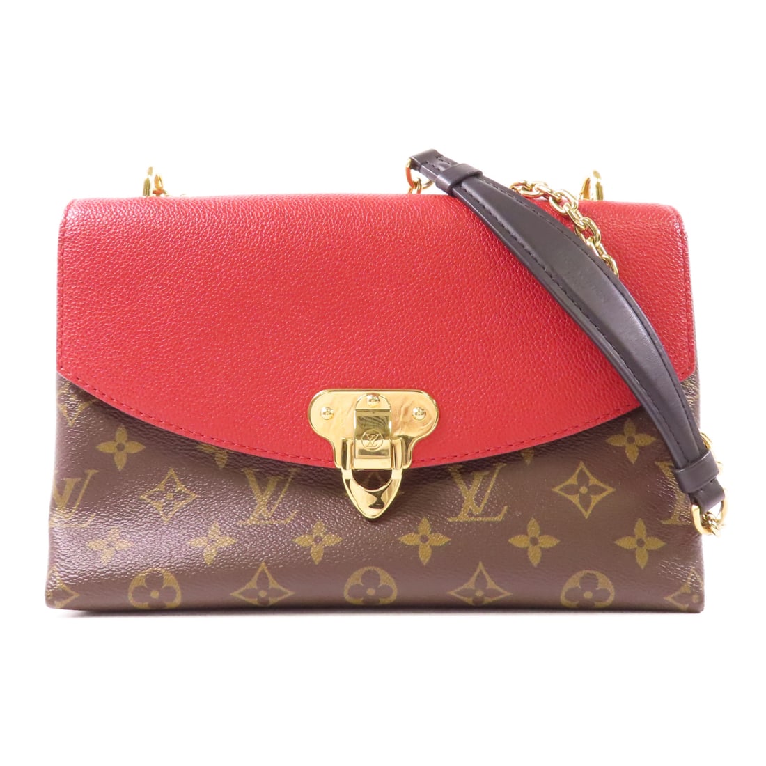LOUIS VUITTON Monogram Saint Placide Golden Shoulder Back Bag Brown Red Marron/Red Shoulder Bag M (1 of 12)