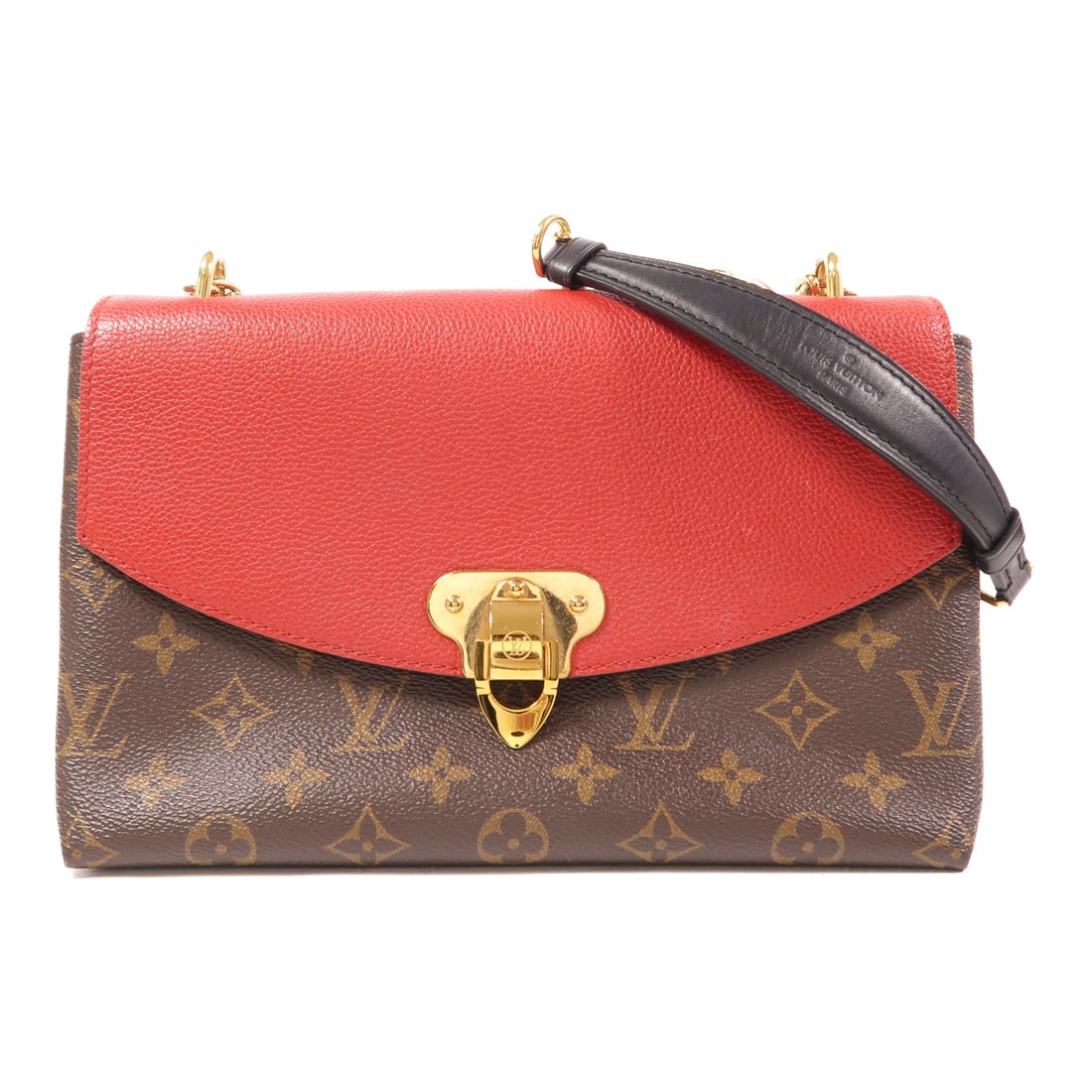LOUIS VUITTON Monogram Saint Placide Golden Shoulder Back Bag Brown Red Marron/Red Shoulder Bag M (1 of 12)