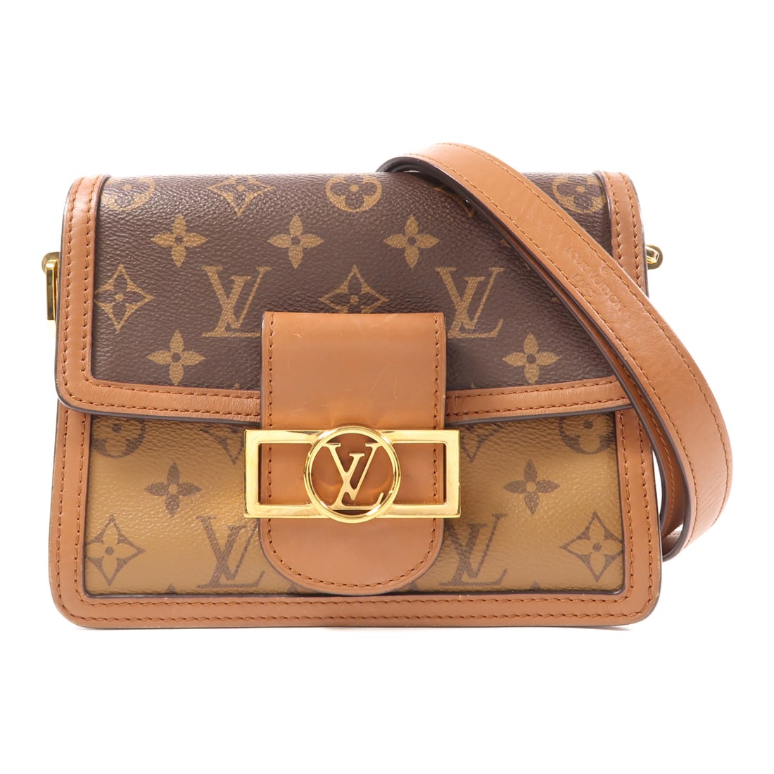 LOUIS VUITTON Monogram Reverse Mini Dauphine Golden Shoulder Back Bag Brown Brown Shoulder Bag M (1 of 12)