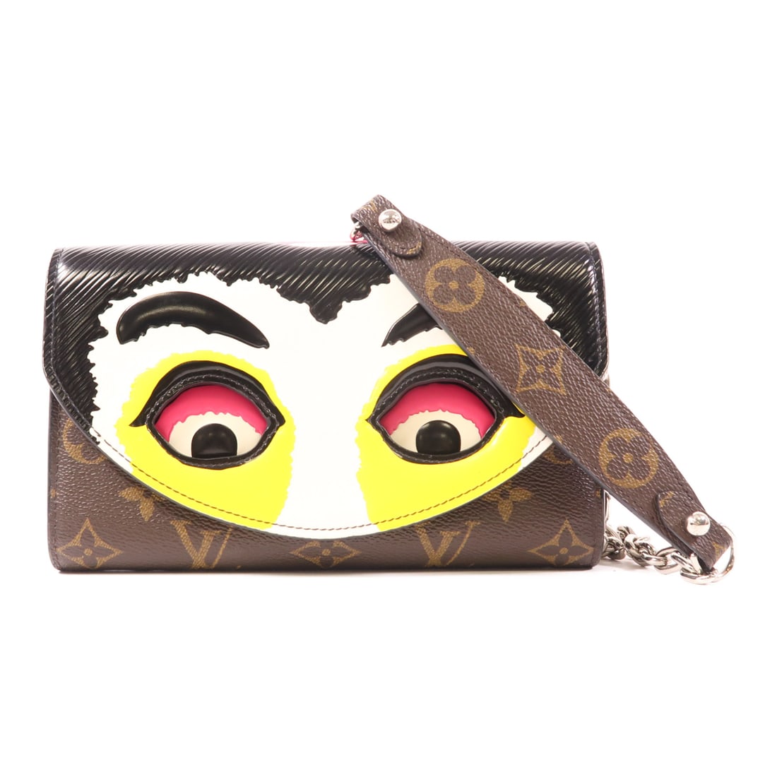 LOUIS VUITTON Monogram LVxKabuki Chain Wallet Silver Shoulder Back Bag Brown BR/BK/WH/YL/PK Shou: Item Name: LOUIS VUITTON Monogram LVxKabuki Chain Wallet Silver Shoulder Back Bag Brown BR/BK/WH/YL/PK Shou Brand: LOUIS VUITTON Model No.: M67256 Size: x W:18.5cmH:11.5cm x D:3cm(W:7.3 inch x H:4.5 i