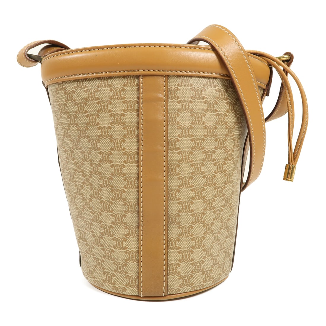 CELINE Painted Canvas Vintage Bag Golden Shoulder Bag Shoulder Bag Brown Beige PVC coated canvas (1 of 14)