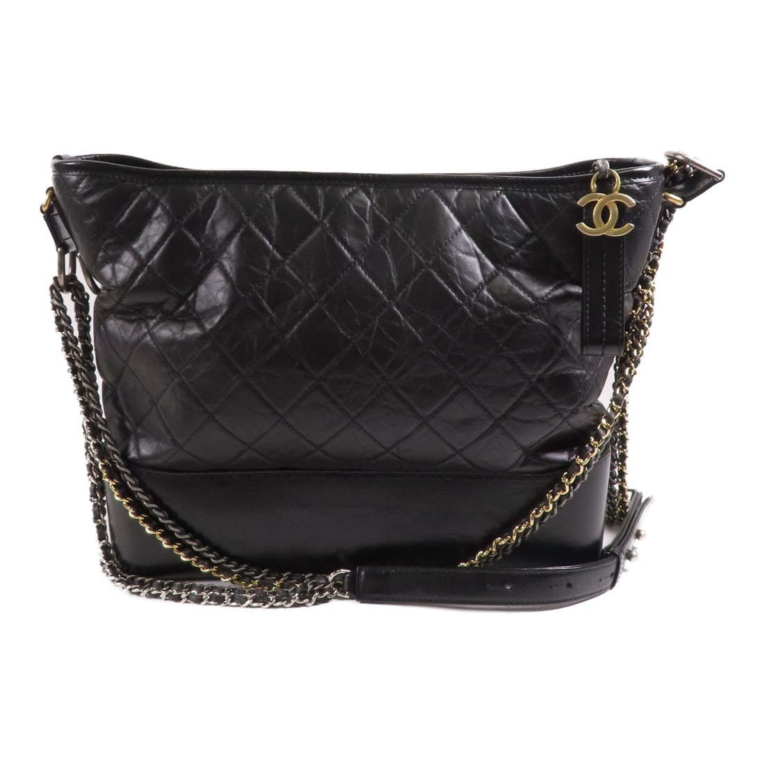 CHANEL Black Black Cowhide leather Gabrielle crossbody shoulder bag Shoulder Bag Calfskin (cowhide): Item Name: CHANEL Black Black Cowhide leather Gabrielle crossbody shoulder bag Shoulder Bag Calfskin (cowhide) A93825 Brand: CHANEL Model No.: A93825 Size: x W:31-34cmH:26cm x D:10cm(W:12.2 inch x H:1