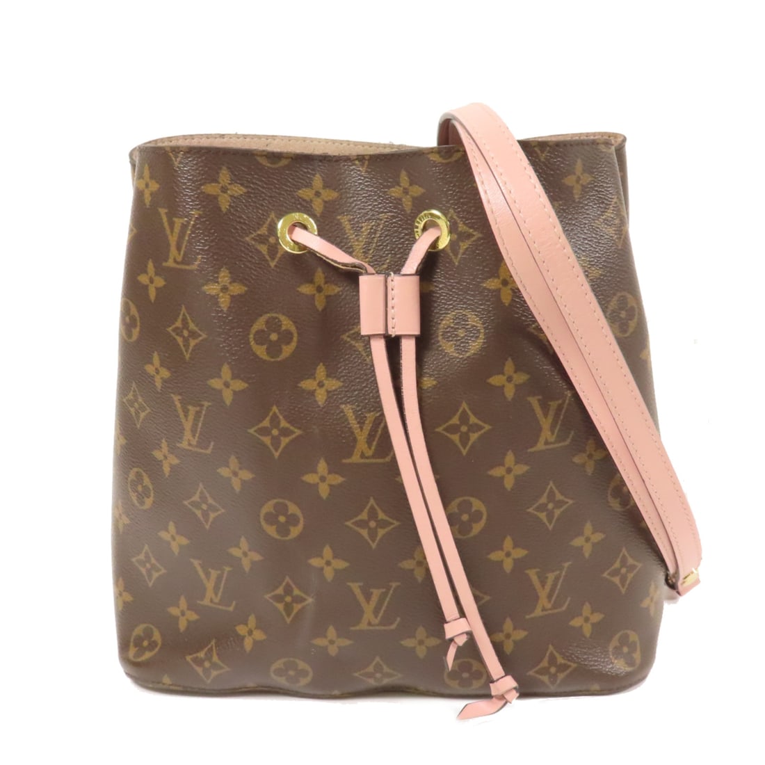 LOUIS VUITTON Monogram Neo Noe Hand-milled shoulder and back bag Brown Pink Rose Poudre/Brown (1 of 18)