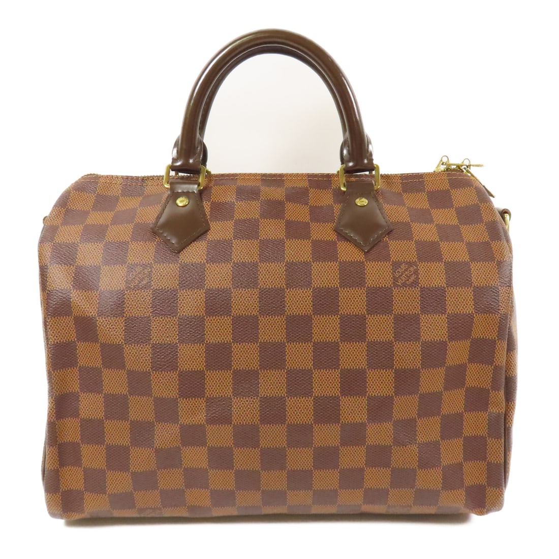 LOUIS VUITTON Damier Speedy 30 Gold Handmade Bag Ebene Brown Marron/Ebene Handbag N41183 (1 of 17)