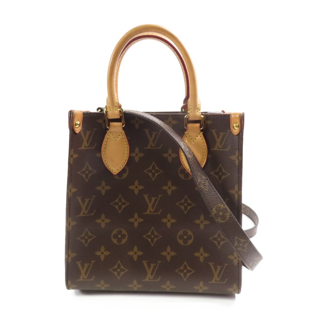 LOUIS VUITTON Monogram Sac Plat BB Hand-Turned Shoulder Bag Palm Color Brown 2wayShoulder Bag M46265 (1 of 14)