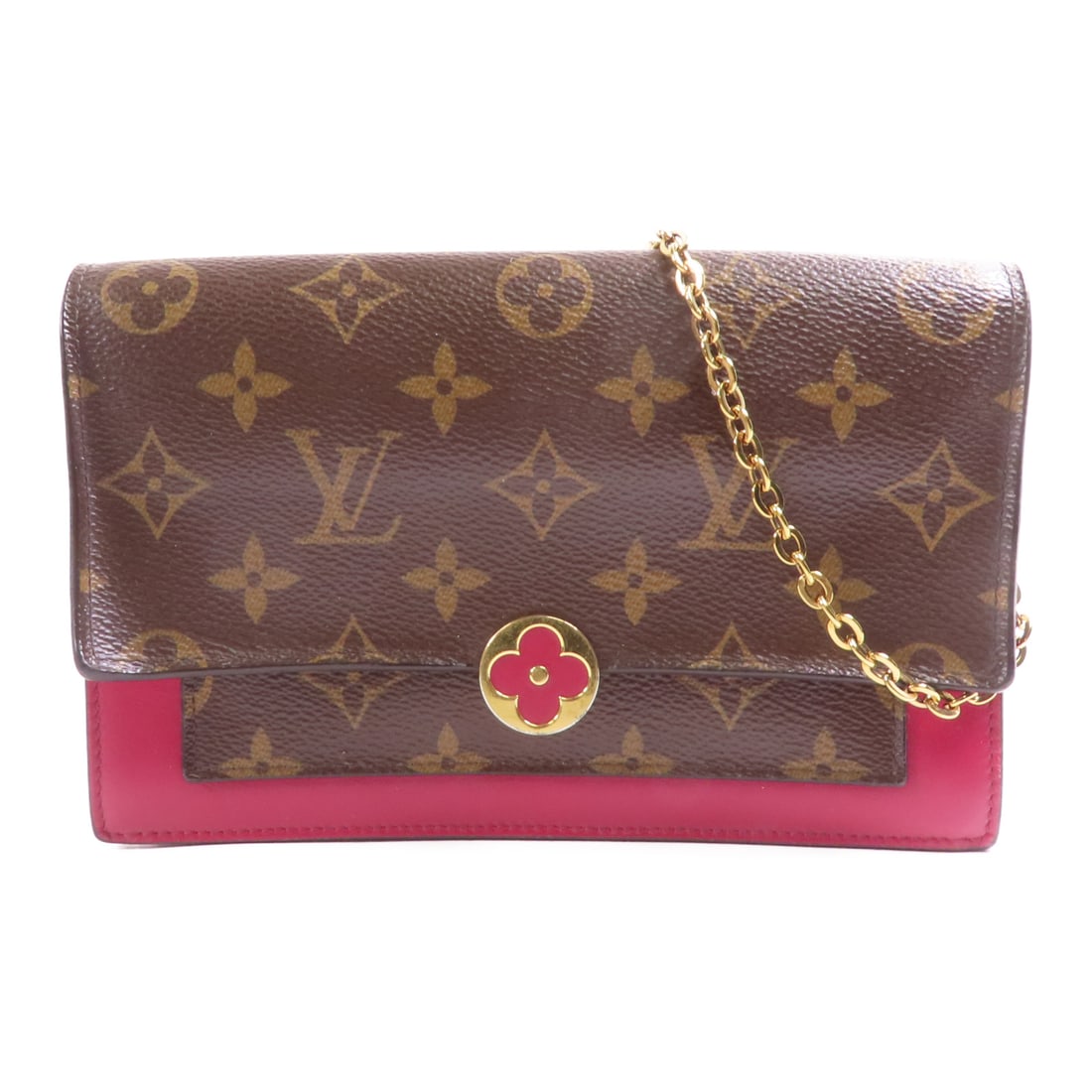 LOUIS VUITTON Monogram Portefeuille Flore gold cross shoulder bag Brown Red Brown/Red Shoulder Bag: Item Name: LOUIS VUITTON Monogram Portefeuille Flore gold cross shoulder bag Brown Red Brown/Red Shoulder Bag M69578 Brand: LOUIS VUITTON Model No.: M69578 Size: x W:19cmH:12.5cm x D:4cm(W:7.5 inch x
