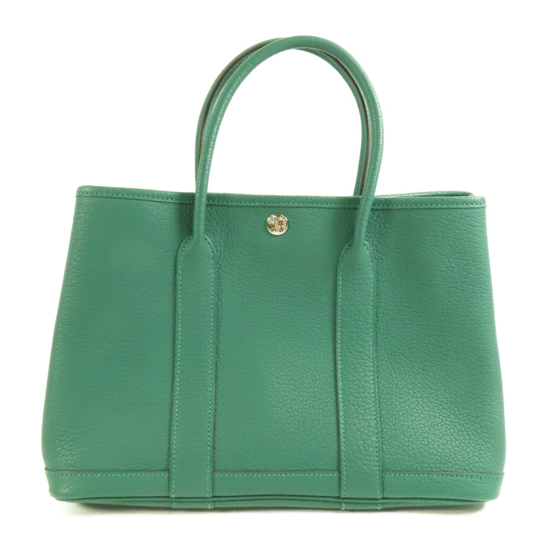HERMES Negonda Leather Garden Party TPM Ginpaku Handmade Bag Malachite Tote Bag Malachite Green (1 of 14)