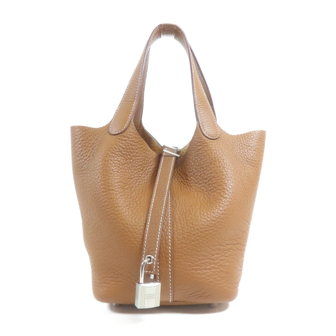 HERMES Togo Leather Picotin PM Ginpaku Handmade Bag Tote Bag Brown Brown Togo leather Calfskin (1 of 14)