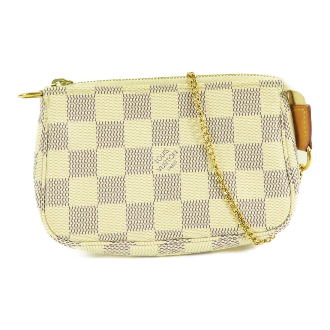 LOUIS VUITTON Damier Azur Mini Pochette AccessoriesHandmade Bag White White Accessory pouch (with: Item Name: LOUIS VUITTON Damier Azur Mini Pochette AccessoriesHandmade Bag White White Accessory pouch (with handle) N58010 Brand: LOUIS VUITTON Model No.: N58010 Size: x W:15cmH:10cm x D:2.5cm(W:5.9
