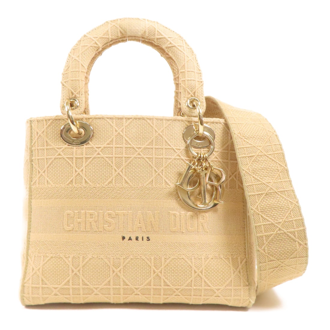 Dior Canvas Lady Dior D-Lite Hand-Handed Bag for Shoulders and Backs 2wayShoulder Bag Beige Beige (1 of 13)