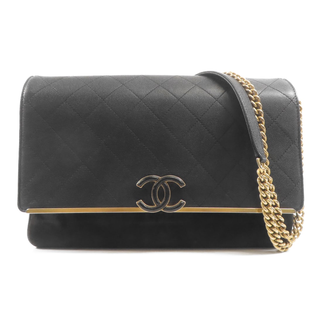 CHANEL Black Black Cowhide Leather Chain Shoulder Bag Shoulder Bag Calfskin (cowhide) (1 of 12)