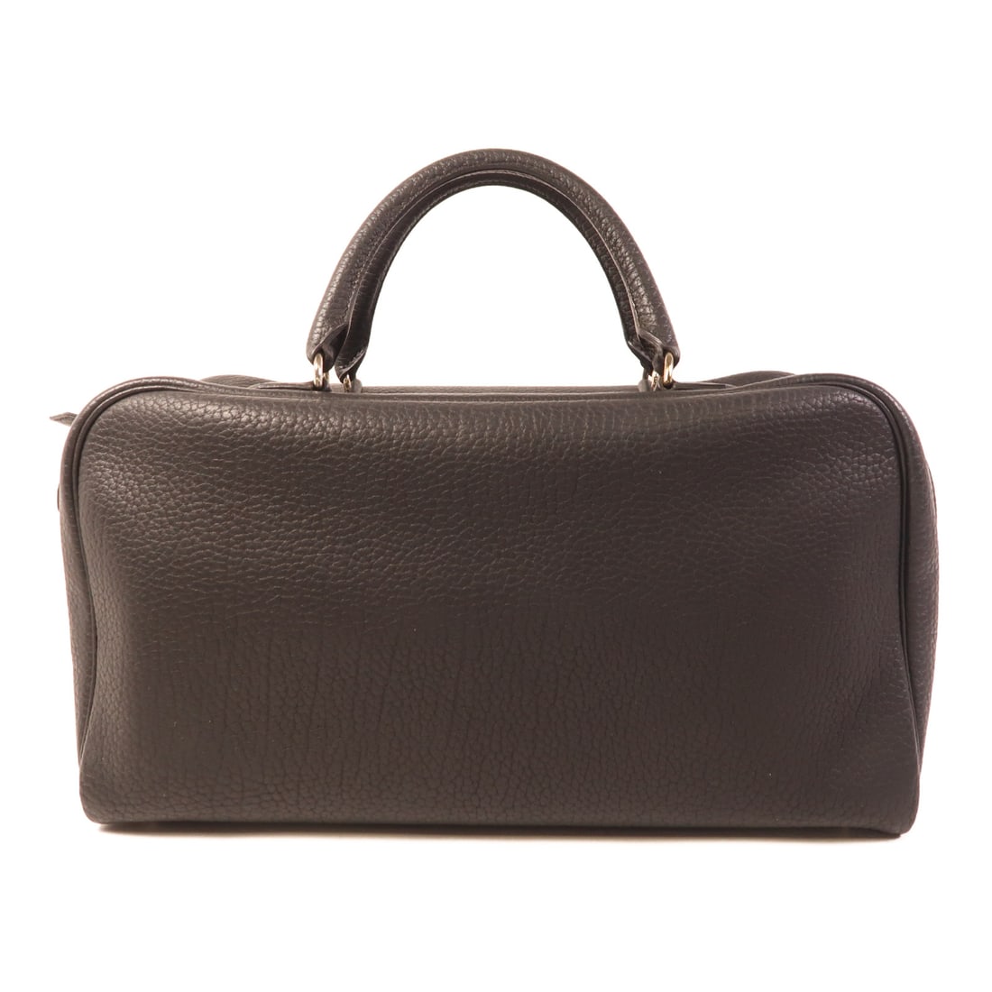 HERMES Fjord Leather Sack Amvie 36 Silver Handmade Bag Noir Handbag Noir Black Black Noir Fjord (1 of 17)