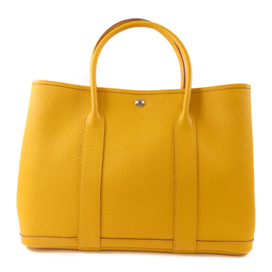 HERMES Negonda Leather Garden Party PM Ginpaku Handmade Bag 2P Cumin Tote Bag Yellow Cumin Calf (1 of 14)