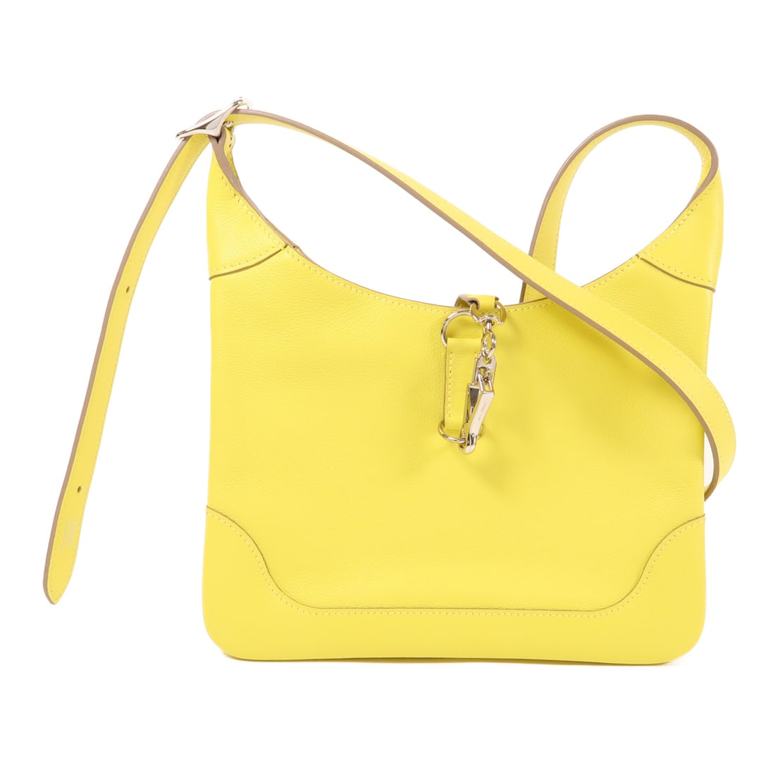 HERMES Swift Leather Trim Duo 24 Silver Shoulder Bag Shoulder Bag Lime Yellow 9R/Lime Swift leather (1 of 13)