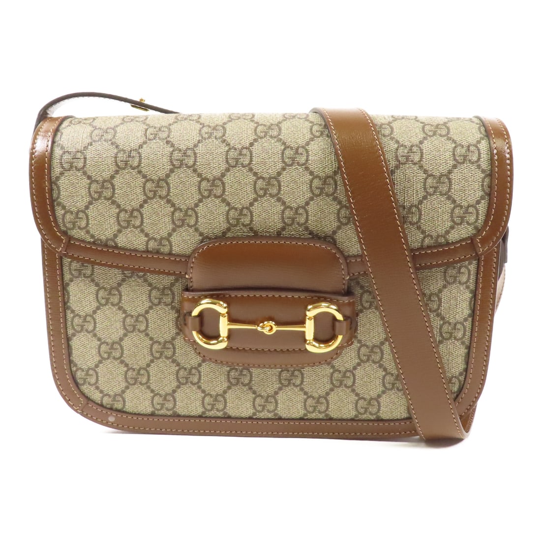 GUCCI Painted Canvas/Cowhide Leather Shoulder Bag Golden Shoulder Bag Shoulder Bag Brown Brown PVC (1 of 18)
