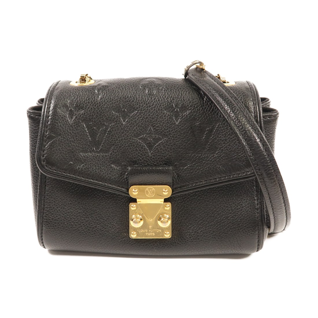 LOUIS VUITTON Monogram Empreinte Saint Germain BB Golden Cross Shoulder Back Bag Black Black (1 of 17)