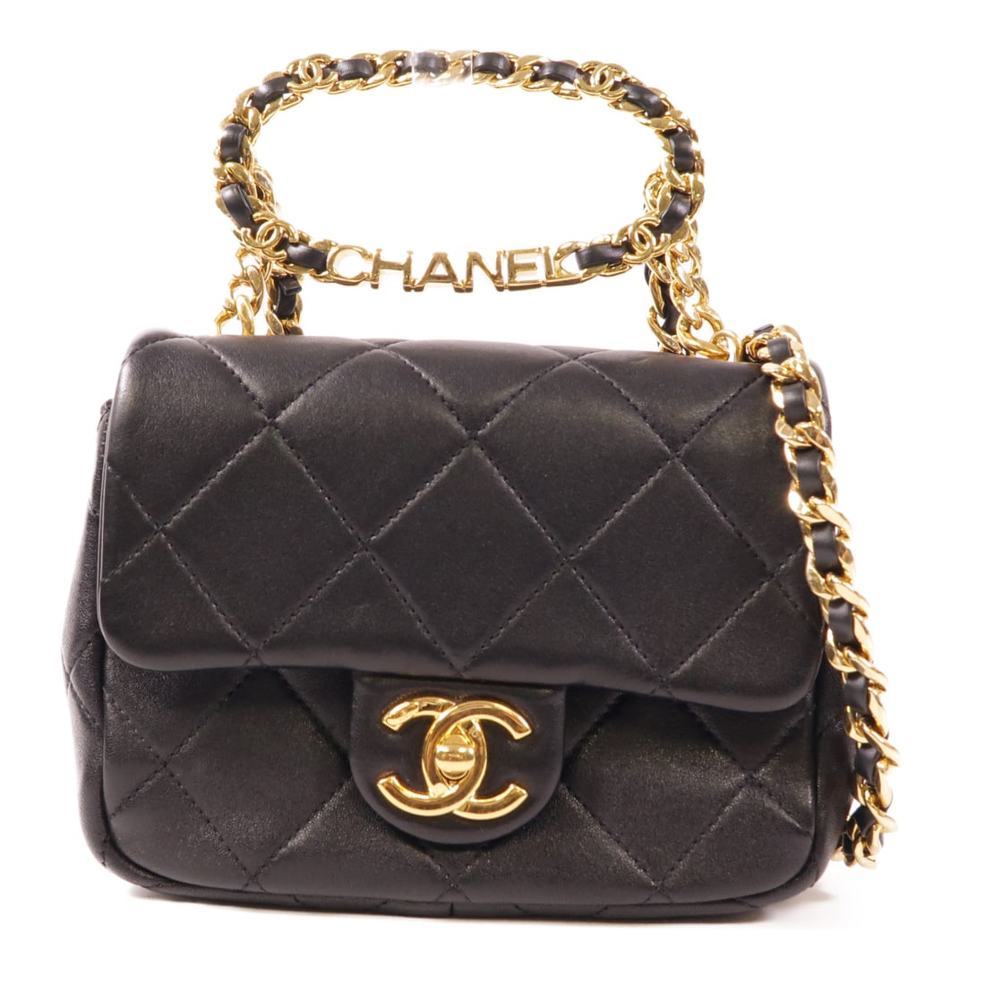 CHANEL Black Black Sheepskin leather chain shoulder bag 2wayShoulder Bag Lambskin (sheep leather) (1 of 14)