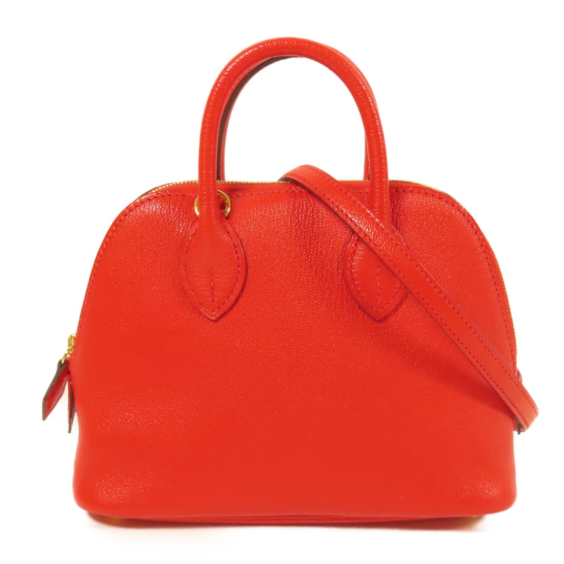 HERMES Chevre Leather Bolide 1923 Mini Hand-Turned Shoulder Bag Rouge De Coeur 2wayShoulder Bag (1 of 16)