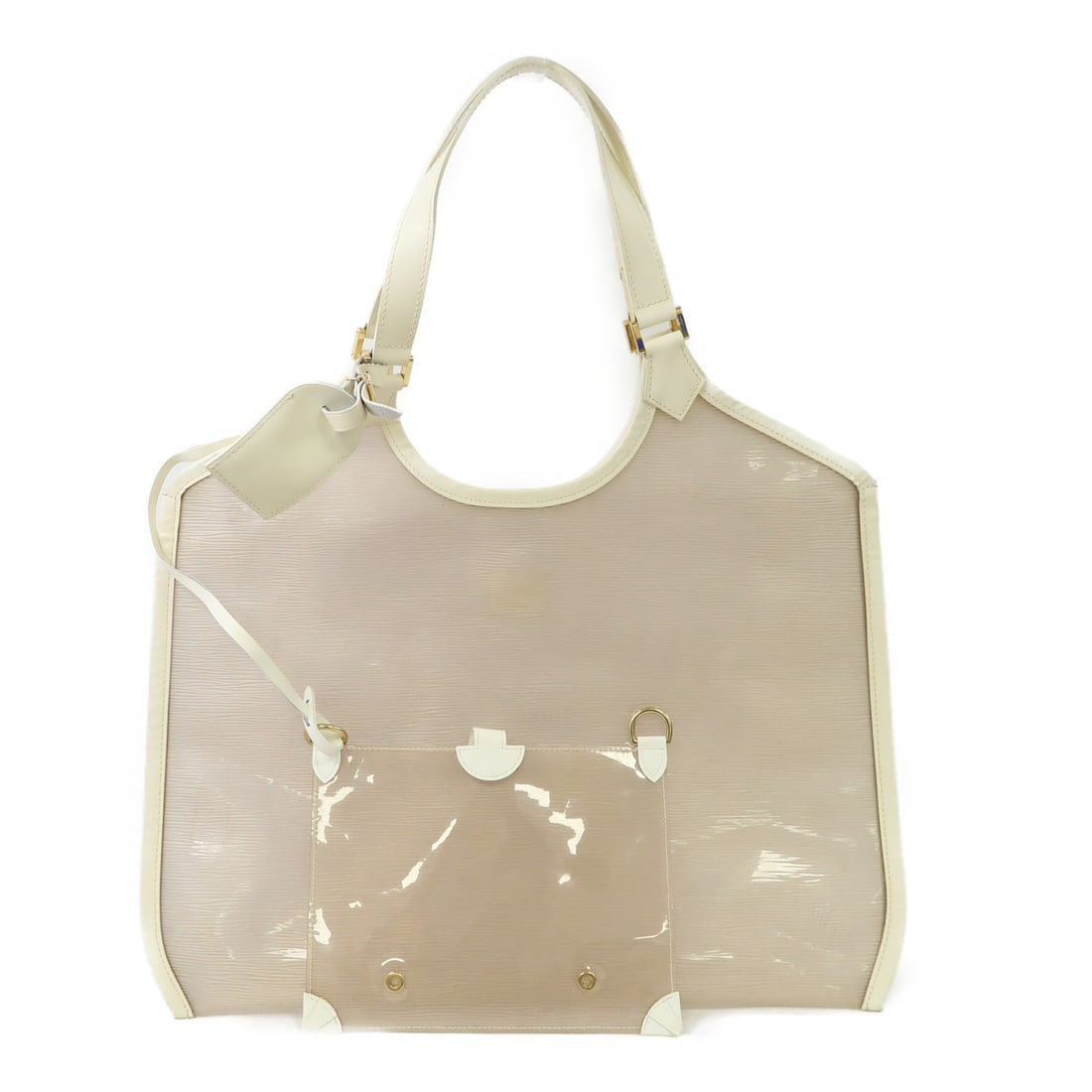 LOUIS VUITTON Epi Plage Bahia Gold Shoulder Back Bag Color/White Brown White Shoulder Bag M92 (1 of 13)